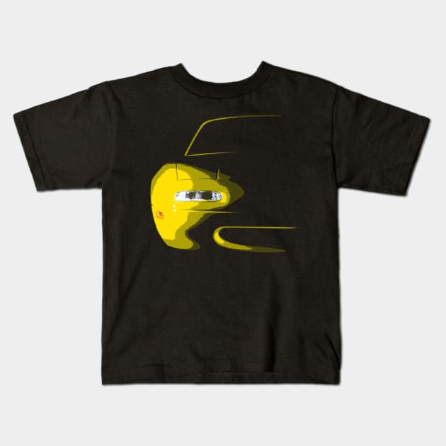 Miata MX-5 I NA Front Body Yellow Kids T-Shirt by CharlieCreator